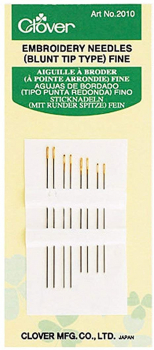 Clover Sticknadeln, fein, mit runder Spitze, 8 Stück